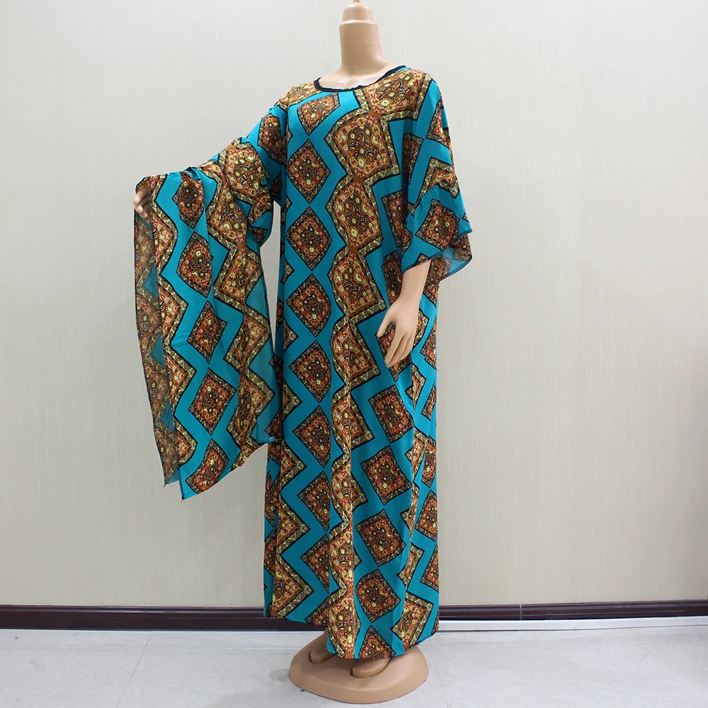 

African Dashiki Dress Print Pattern Hijab Cotton Ethnic Scarf Muslim Abaya Bazin Robe Gowns Broder Riche Sexy Lady Evening Party