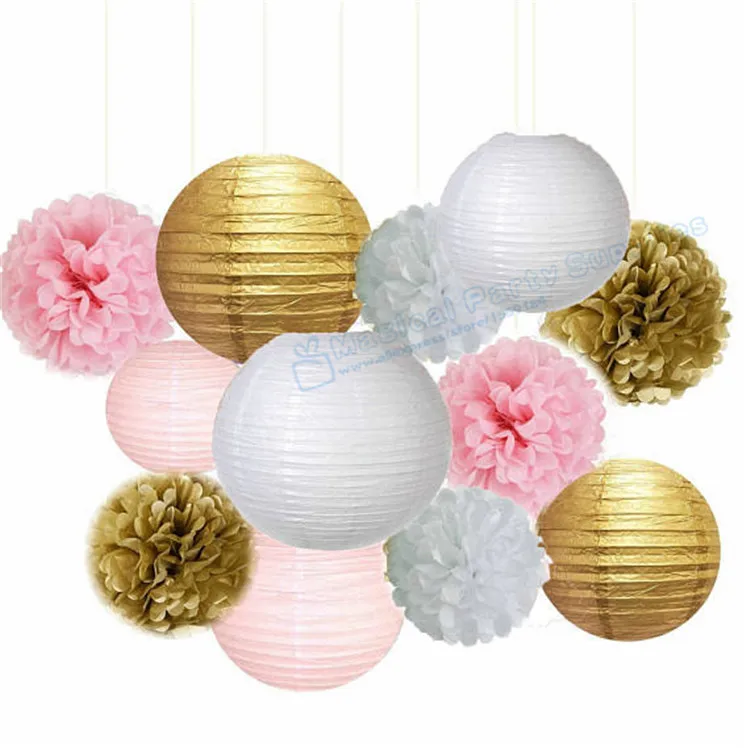 1 комплект висячие украшения золотые розовые белые вечерние тканевые помпоны