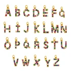 Ожерелье с кулоном, 26 букв, медная микроинкрустация, с гальваническим покрытием из циркония, 24 к