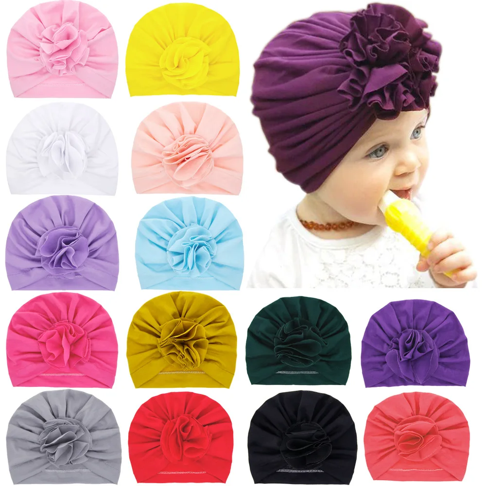 

Lovely Flower Baby Hat Soft Baby Girl Hat Turban Spring Infant Toddler Newborn Baby Cap Bonnet Headwraps Kids Hat Beanies