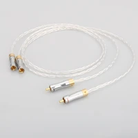 hifi 8n occ copper silver plated rca to rca cable rca plug to rca male audio cable