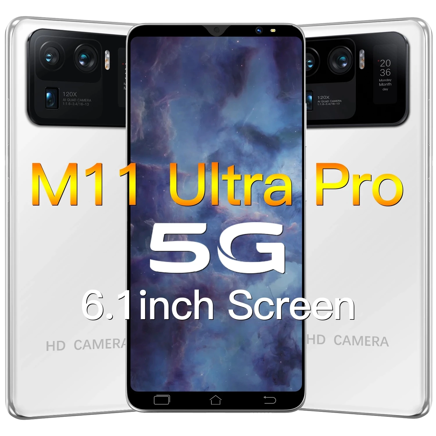 

Global Version M11U 6.1Inch Smartphone Android Phone 8GB+256GB 4800mAh Cellphone Support Google Face Unlock Network Phone
