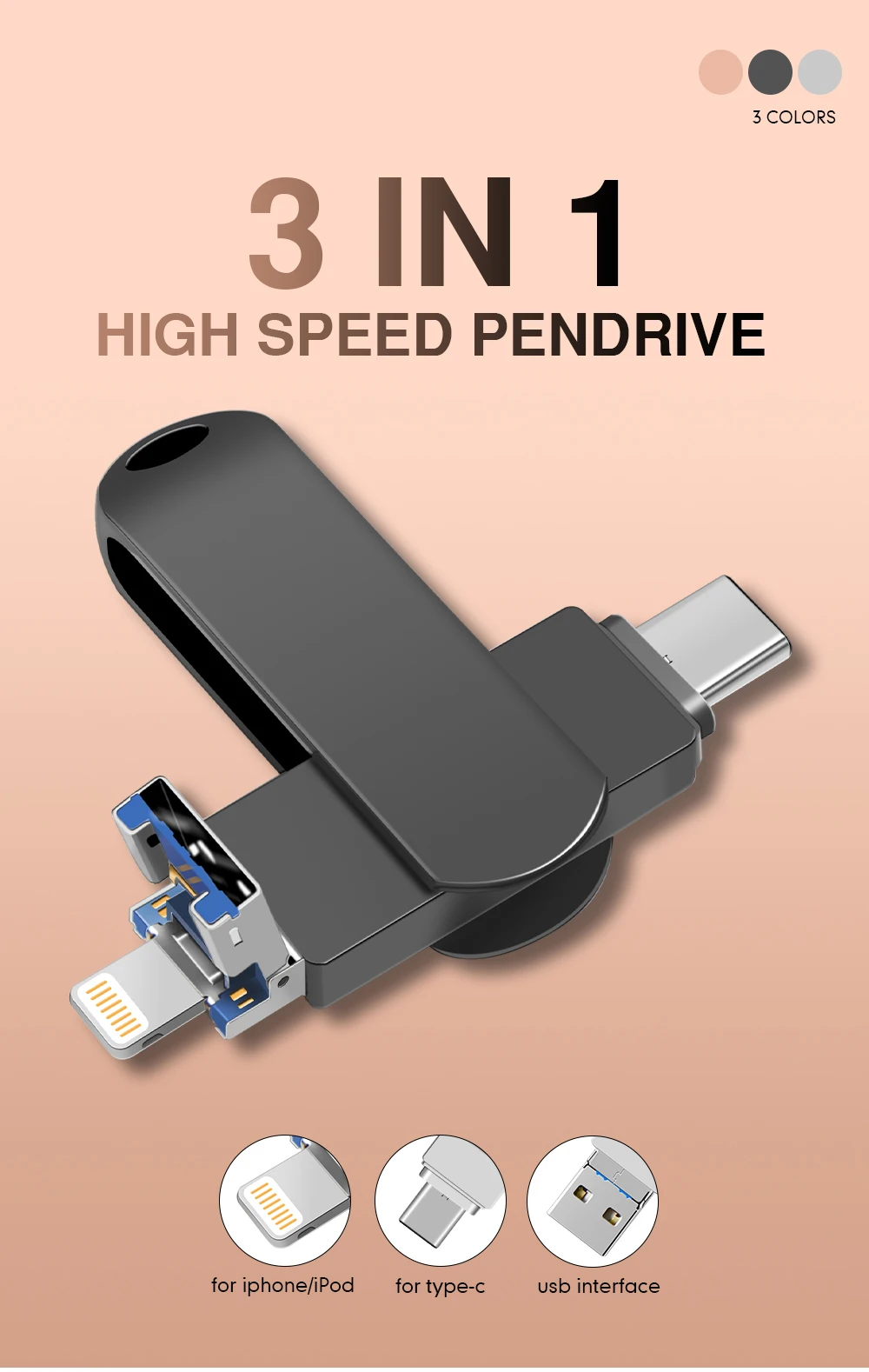 USB флеш-накопитель для iPhone X/7 Plus/6/6s/5/SE/ipad OTG флеш-накопитель HD карта памяти 8 ГБ 16 ГБ 32 ГБ 64 Гб 128 ГБ 256 ГБ флешка