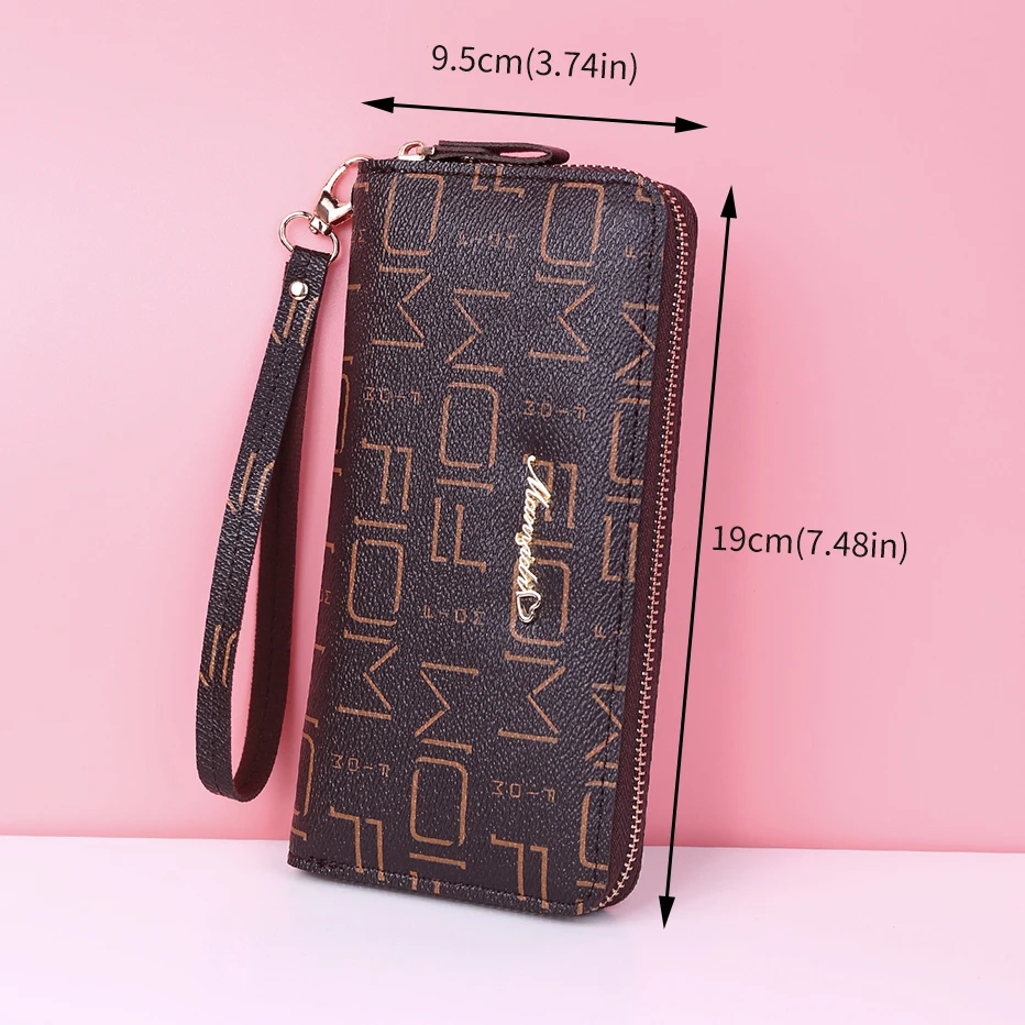 

Wristband Women Long Clutch Wallet Large Capacity High Quality Wallets Female Purse Lady Print Purses Phone Pocket Card Holder