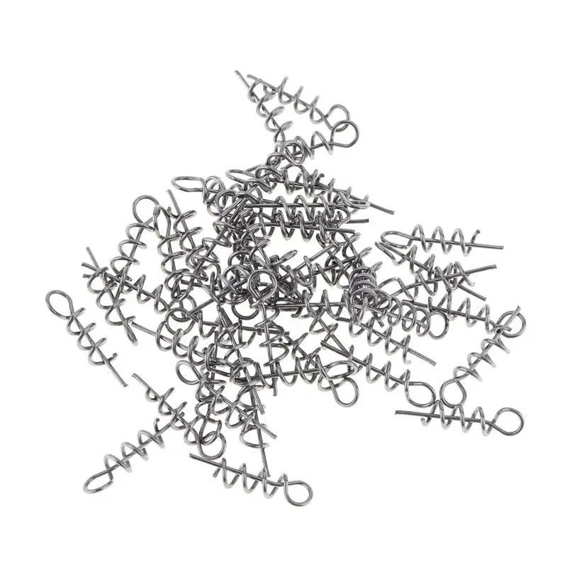 

100 шт. пружинный Поворотный замок, рыболовный крючок, центрирующий штифт для мягкой приманки, червя, кривошипа