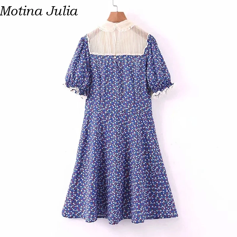 Женское кружевное платье с цветочным принтом Motina белое Повседневное на