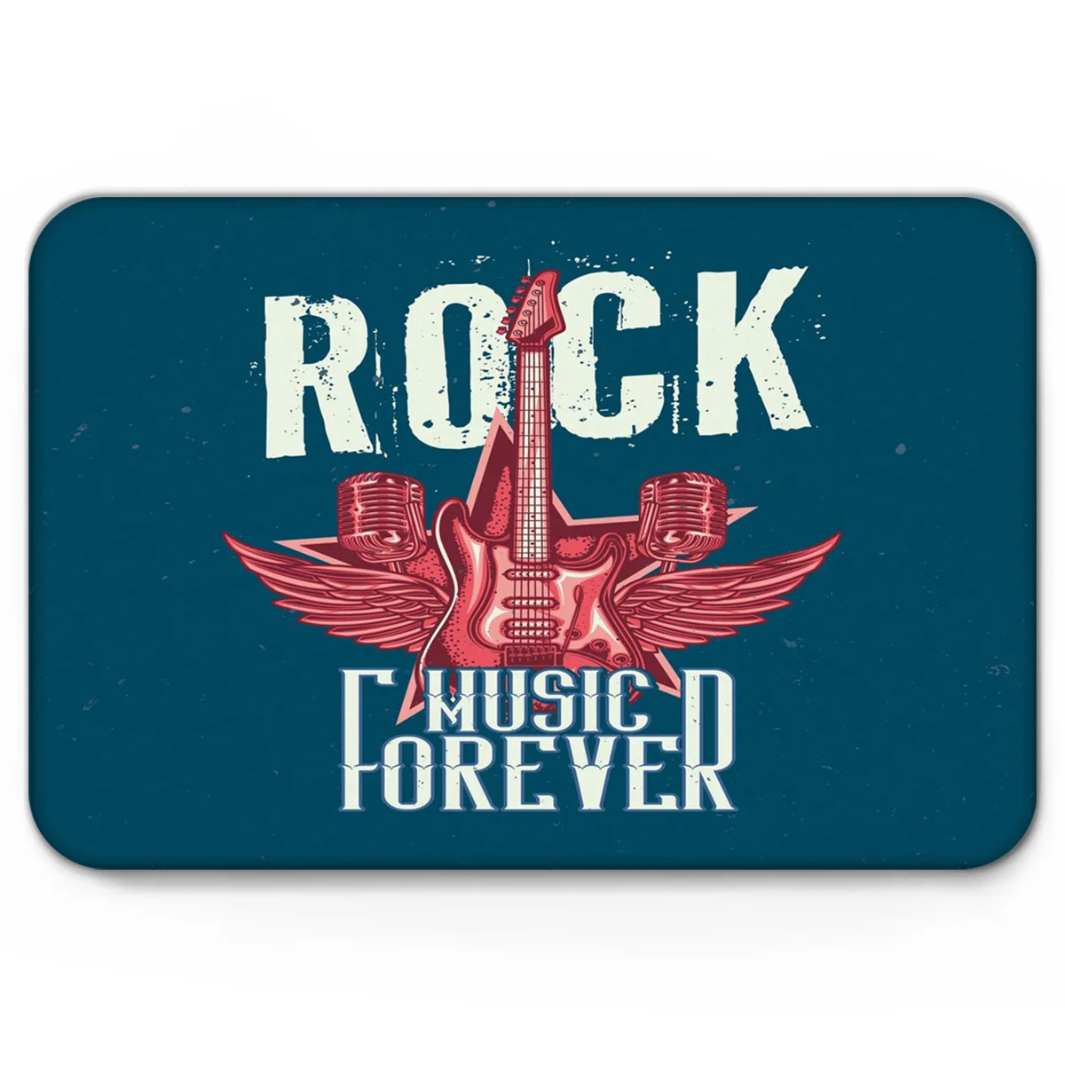 Гитара Рок микрофон красный синий крылья красивый дизайн искусство ноги цветной