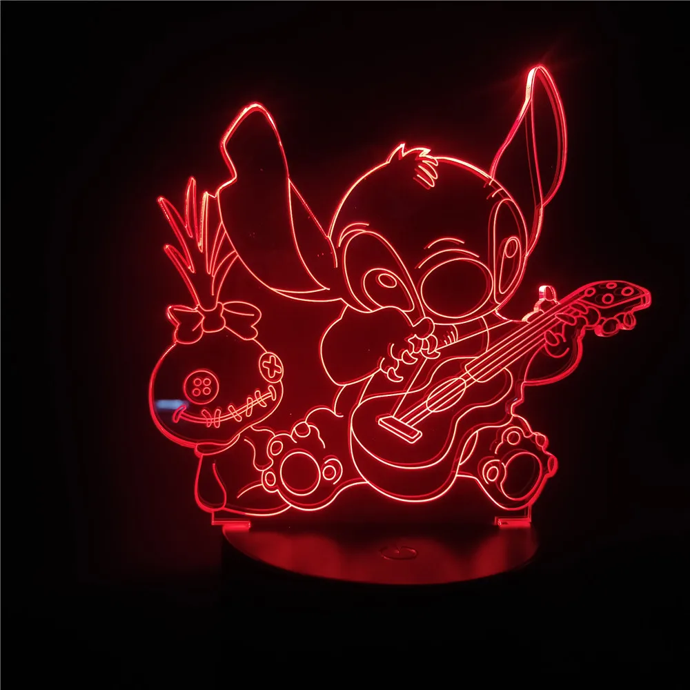 Дисней фигурка Лило & Ститч мультфильм СВЕТОДИОДНЫЙ Ночник светильник для детей