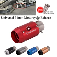 slip on universal motorcycle mini exhaust pipe muffler modified escape db killer 51mm for ninja 650 mt 03 gsxr600 cbr1000rr