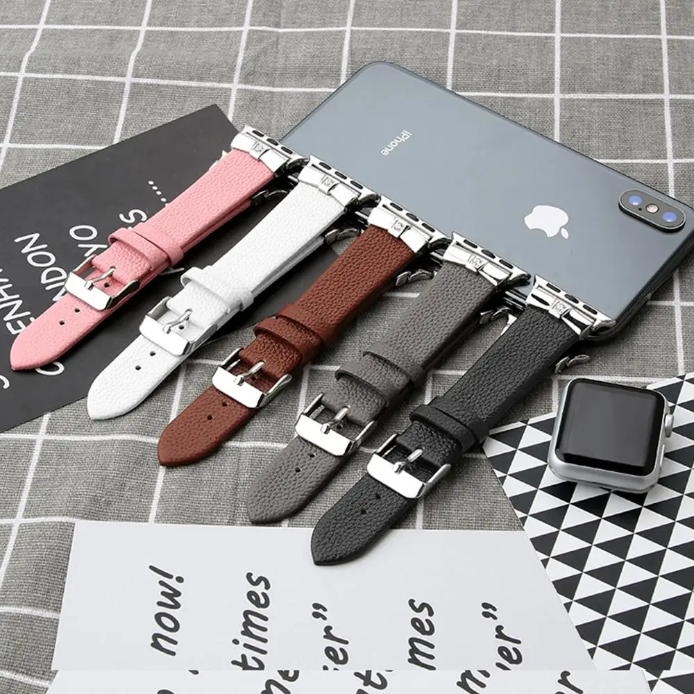 Ремешок из натуральной кожи для Apple Watch Band 38 мм 44 40 42 сменный кожаный браслет Iwatch