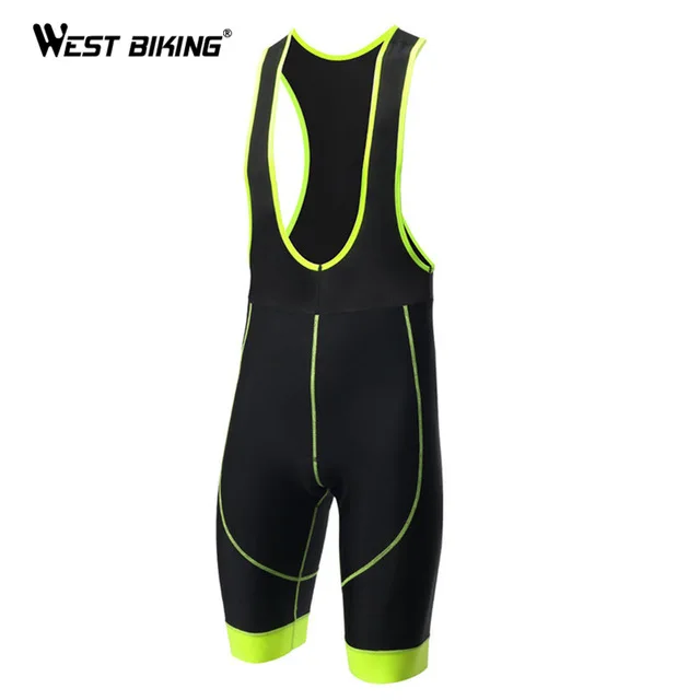 WEST BIKING Yellow Cheji Велосипеды Bib Short Cheji Мужчины Верхняя одежда велосипед Велосипеды Велоспорт 3D мягкий Езда нагрудник Шорты S-3XL 3 Цвета Велотрусы - Цвет: WEST BIKING Yellow