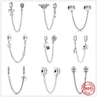 Серебро 925 пробы, сверкающий ангел, луна, цветок, цепочка, шарм, бусина, подходит для оригинального браслета Пандоры, подвеска сделай сам, ювелирные изделия для женщин, подарки