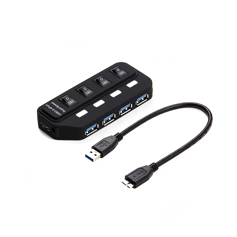 USB3.0 концентратор 4 порта usb док станция 5 Гбит/с Micro USB 3 0 высокого качества с
