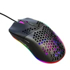 Легкая Проводная игровая мышь RGB, гейммерская мышь 6400 DPI, с ячейками, для компьютера, ноутбука, белого, черного цвета, для макропрограммирования