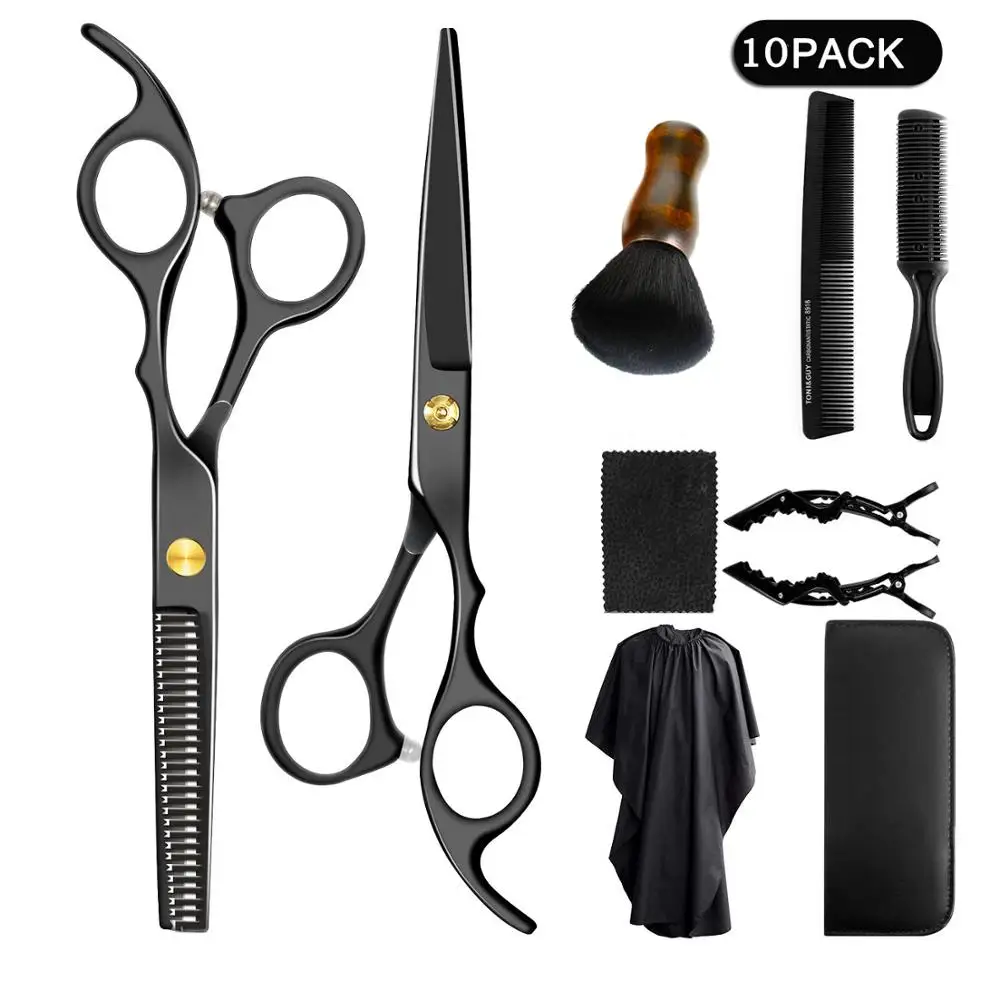 

9/10pcs Hair Scissor 6 Inch Barber Hairdressing Cutting Professional Shear Stainless Steel Thinning Scissor Barbershop Salon Set