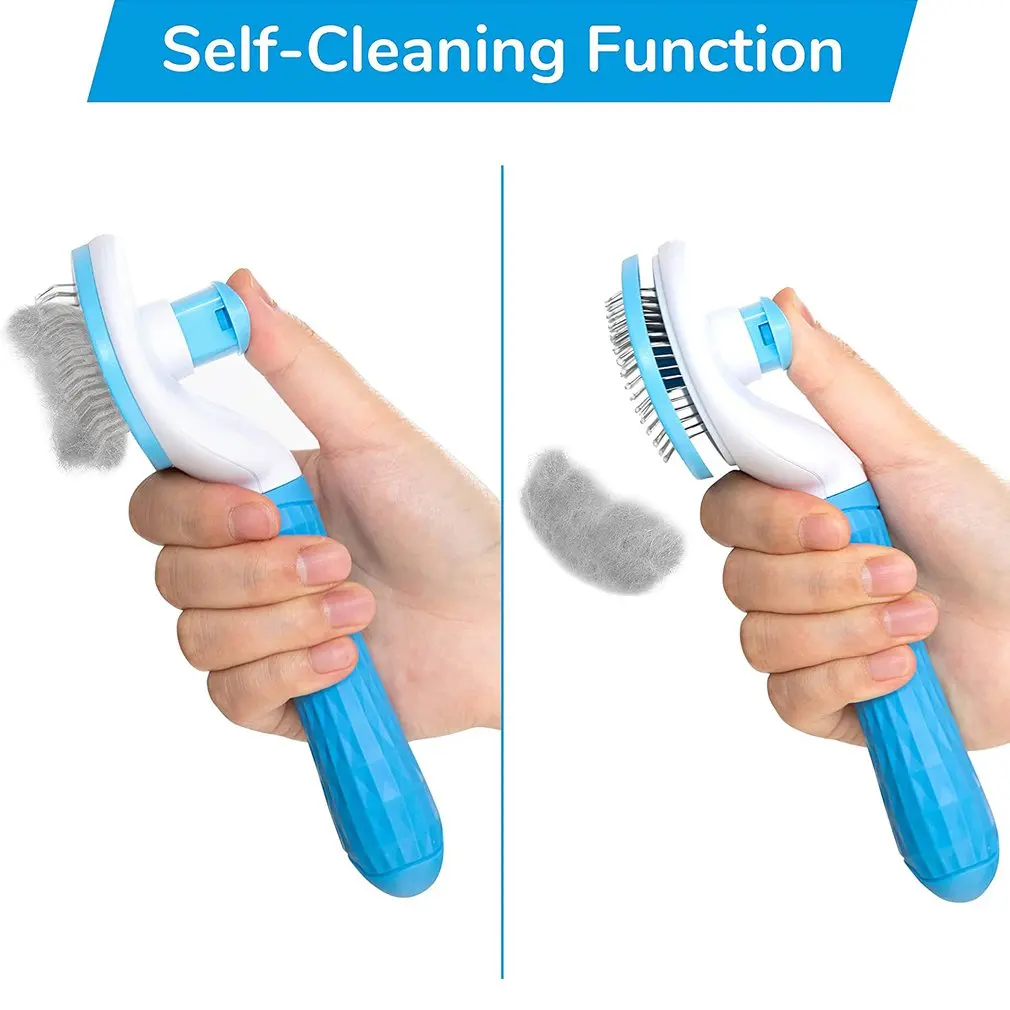

Pet Comb Self Cleaning Brush Professional Grooming Brush for Dogs and Cats Quick Clean Short and Medium Hair Removal Accessories