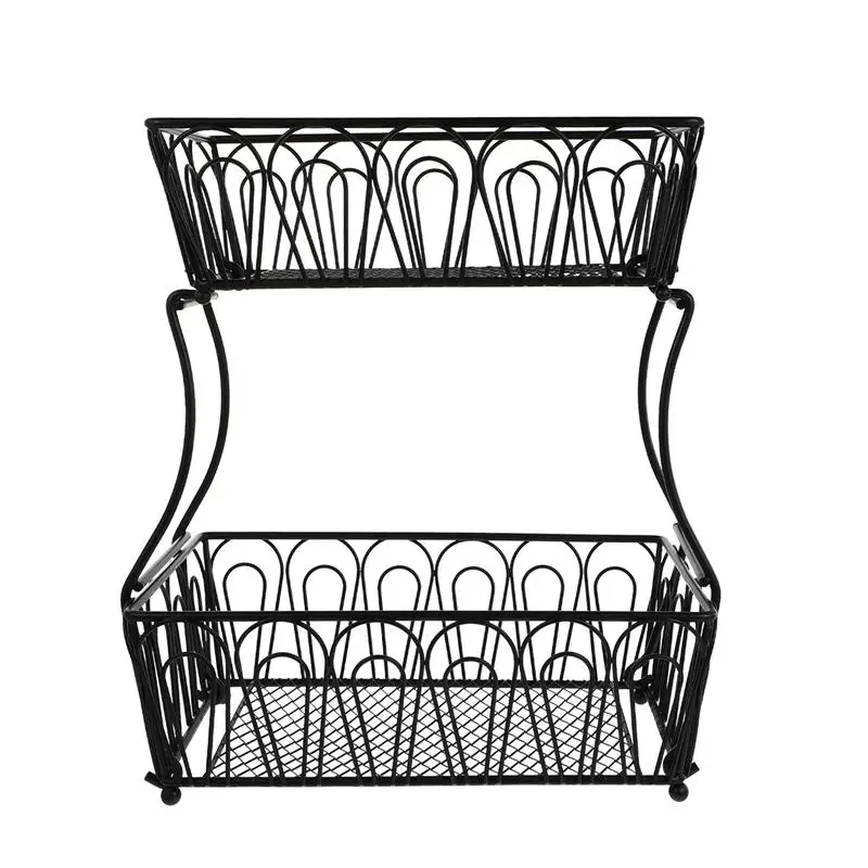 

1Pc Double-layer Fruit Basket Vegetable Organizer Kitchen Fruit Storage Holder