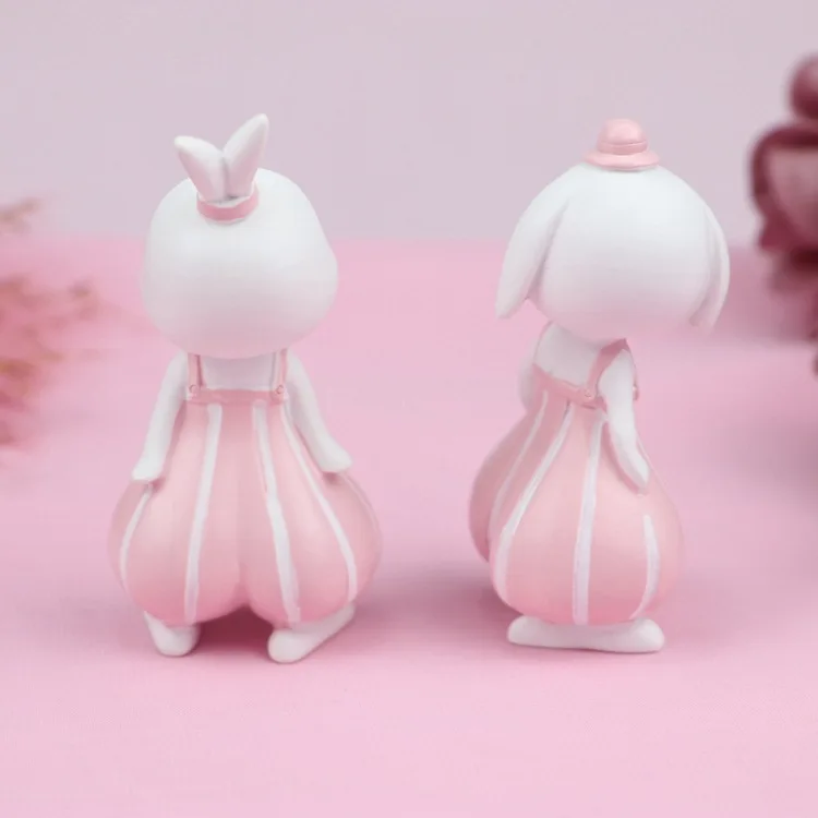 Kawaii с милым кроликом; сказочный сад, миниатюра фигурки моды стол служебный автомобиль аксессуары для украшения дома, рождественский подарок для девочек