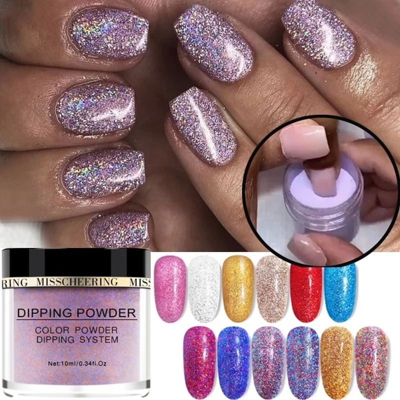 12 цветов для дизайна ногтей блестящий акриловый порошок погружения пудра УФ-геля