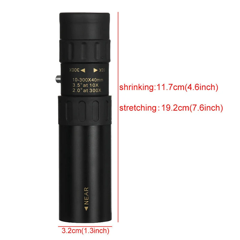 

Metal Monocular Telescope 10-300x40 Zoom High Quality Monocular Binoculars Waterproof Mini Portable Military Telescope For Phone
