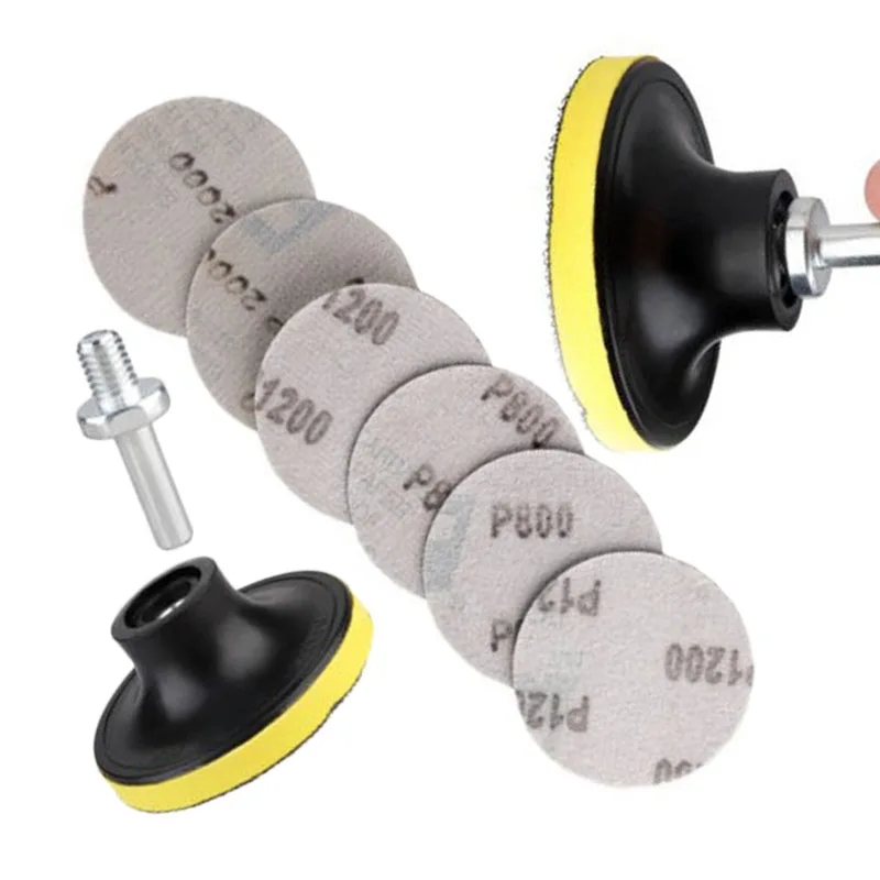 

8Pcs/Set Cleaning Polishing Kit 800/1200 /2000Grit Sandpapers+ Mandrel High Quality Material Improve The Performance Headlights