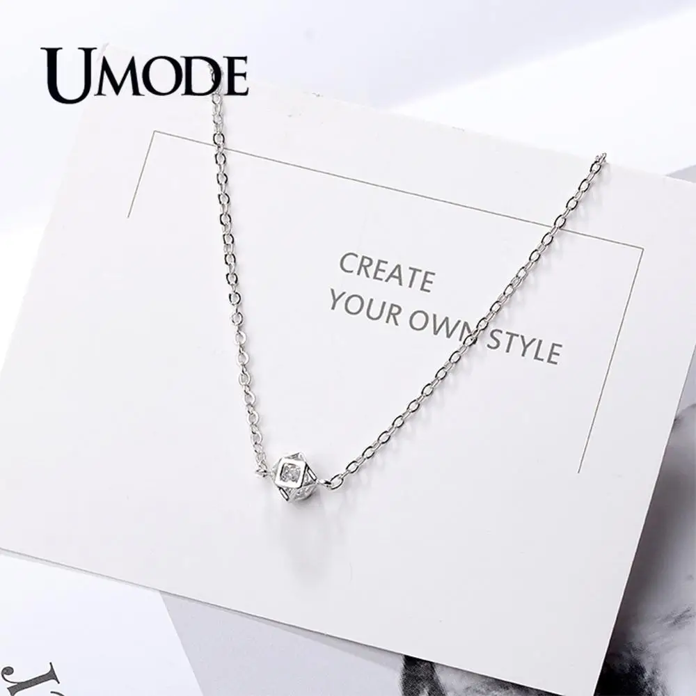 Женский браслет из серебра 2019 пробы UMODE регулируемая цепочка с геометрическими