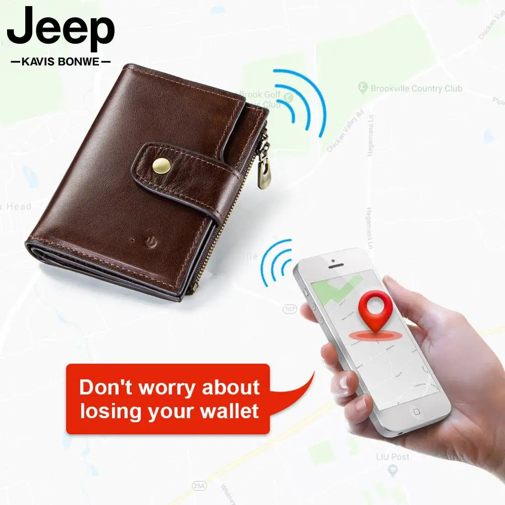 Rfid смарт кошелек кожаный с сигнализацией GPS карта анти потерянный умный Bluetooth
