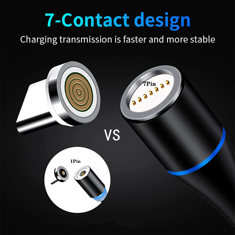 Магнитный кабель USB Type-C для iPhone 11 xr 6S Samsung Huawei Android мобильный телефон 1 м 2 3 А |
