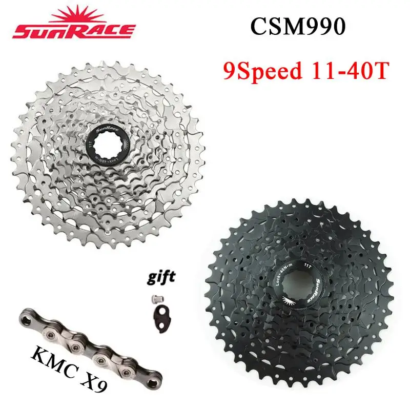 Sunrace CSM990 9 скоростная кассета X9 Chain Cogs 11 40T Маунтин Байк Freewheel широкое передаточное