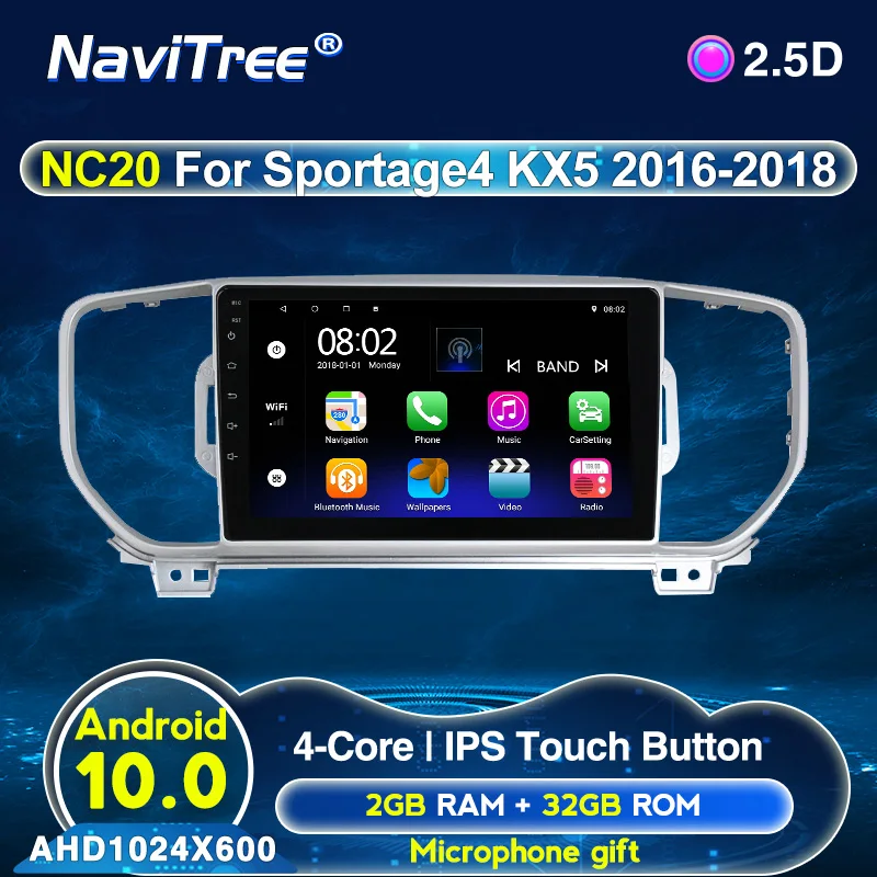 Android 10 0 четырехъядерный 2 Гб ОЗУ автомобильный Dvd P [слой для KIA Sportage 2016 2017 2018 KX5 GPS