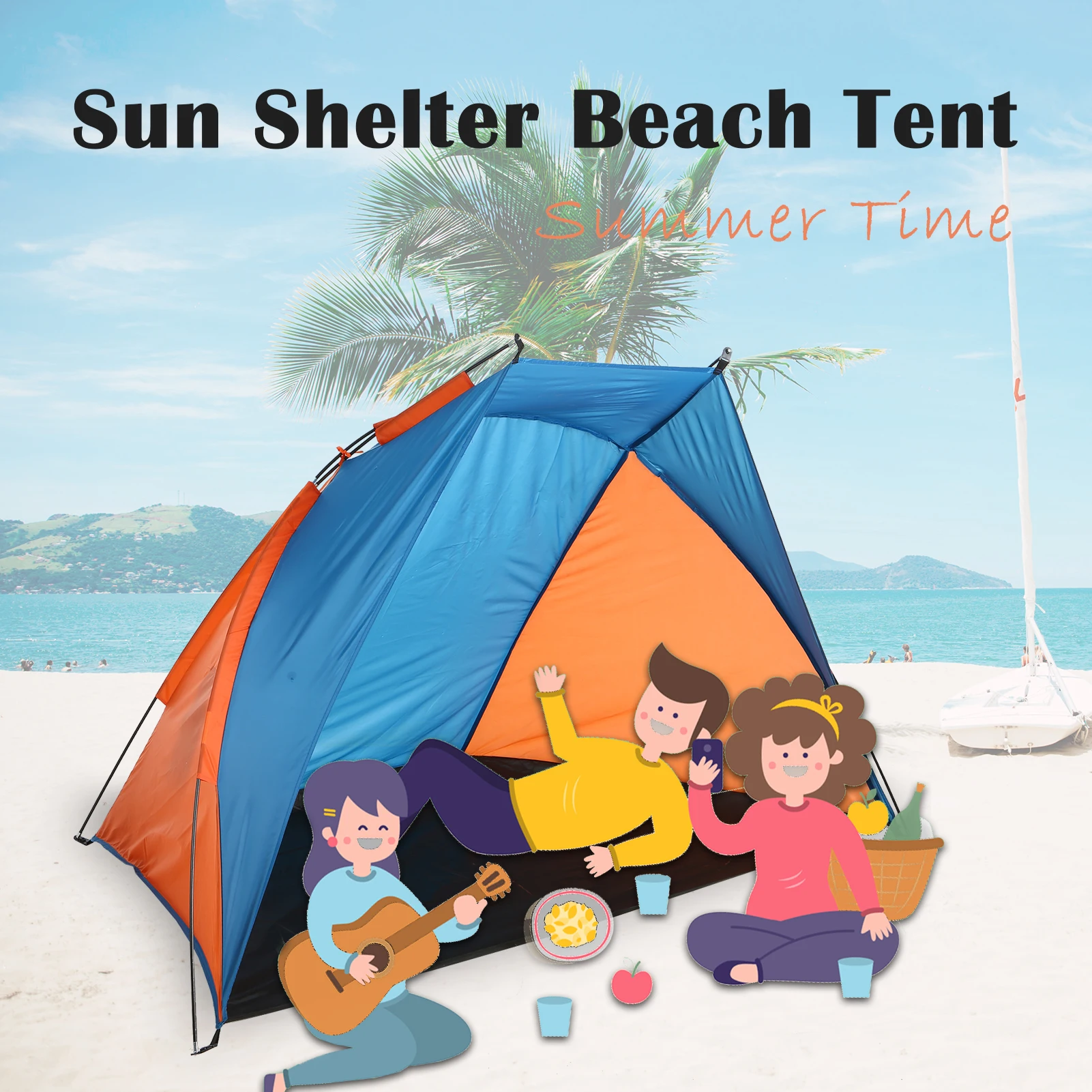 Навес от солнца для пляжа уличный тент кемпинга рыбалки пешего туризма защита УФ