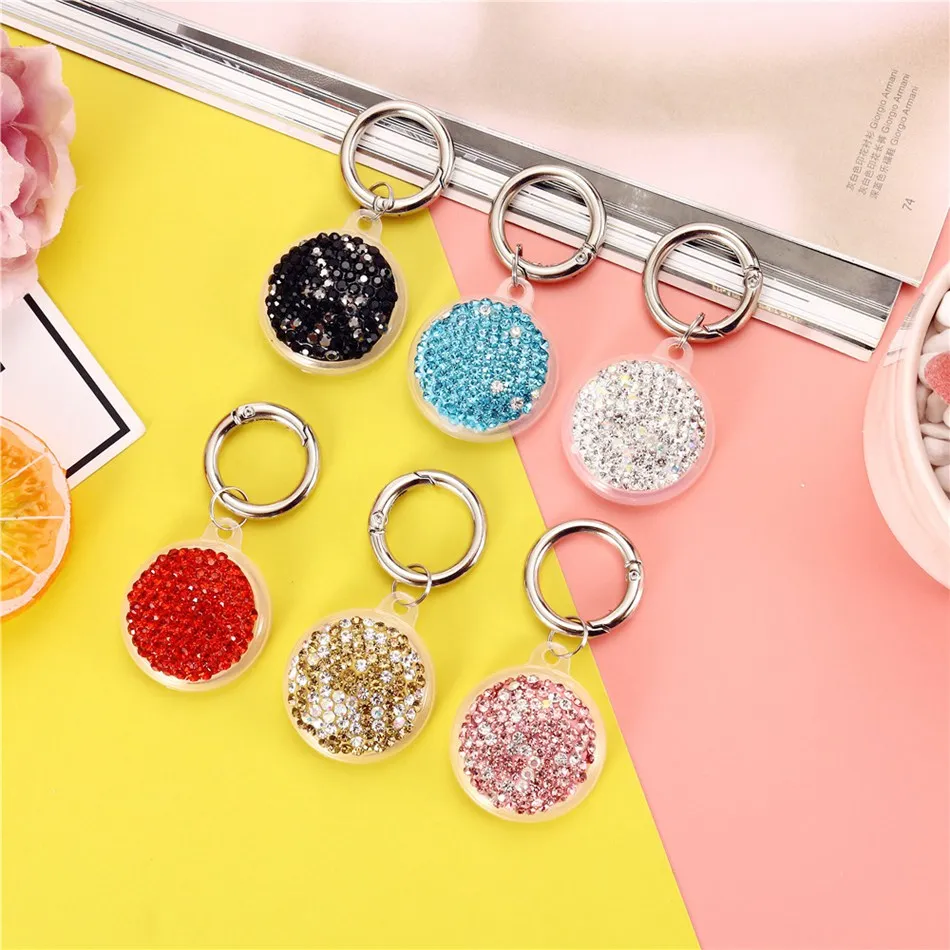 

For AirTag Case Luxury Glitter diamond Anti-lost Case colorful for Air Tags Locator Tracker Protective Cover Clear Silicone case