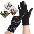 Женские солнцезащитные Экран стрейч-перчатки на лето и весну Женские сенсорный Экран анти-УФ скольжению водительские перчатки дышащий Guantes