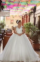elegant lace ball gown wedding dress new arrival vestido novia 2016 applique tulle long bride dresses
