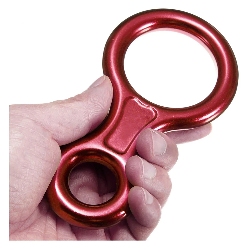 

Rappel Rock Climbing Gear Belay Descender Figure of 8 Aluminum 35kn/7500Lb Red