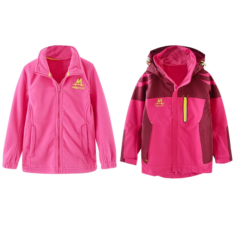 Новая детская зимняя верхняя одежда и пальто с капюшоном куртка + подкладка 2