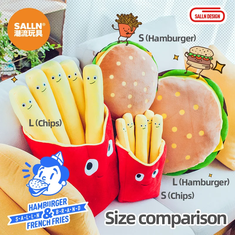 Супермягкие плюшевые игрушки и подушка в виде гамбургера картошки фри с