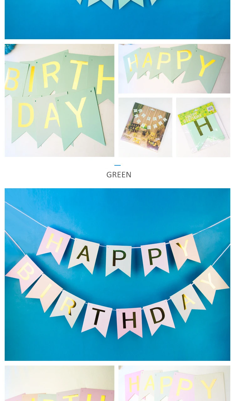 Флаги с надписью Happy Birthday свинка праздничные баннеры украшения позолоченный шкафчик для флажок с буквами детская гирлянда для душа вечерние поставки