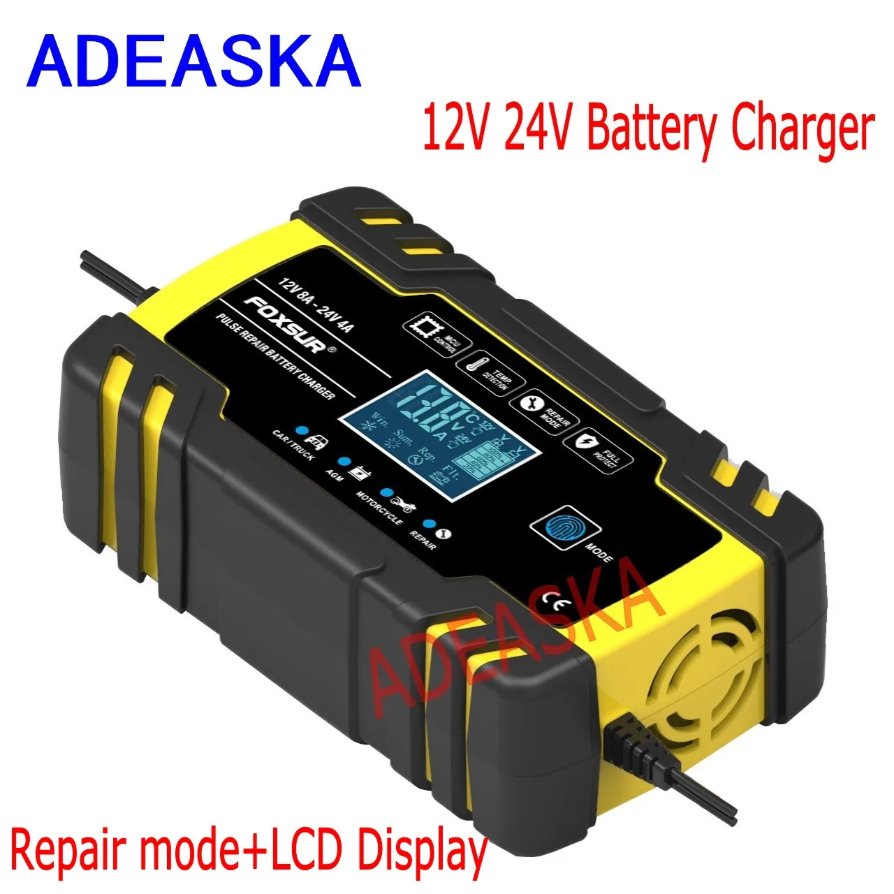 Полностью автоматическое автомобильное зарядное устройство 12 В 8 А 24 4 а быстрая