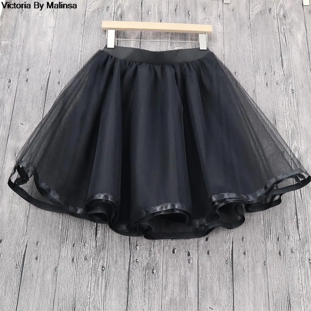 Женская летняя Тюлевая юбка черная сетчатая плиссированная секретная мини