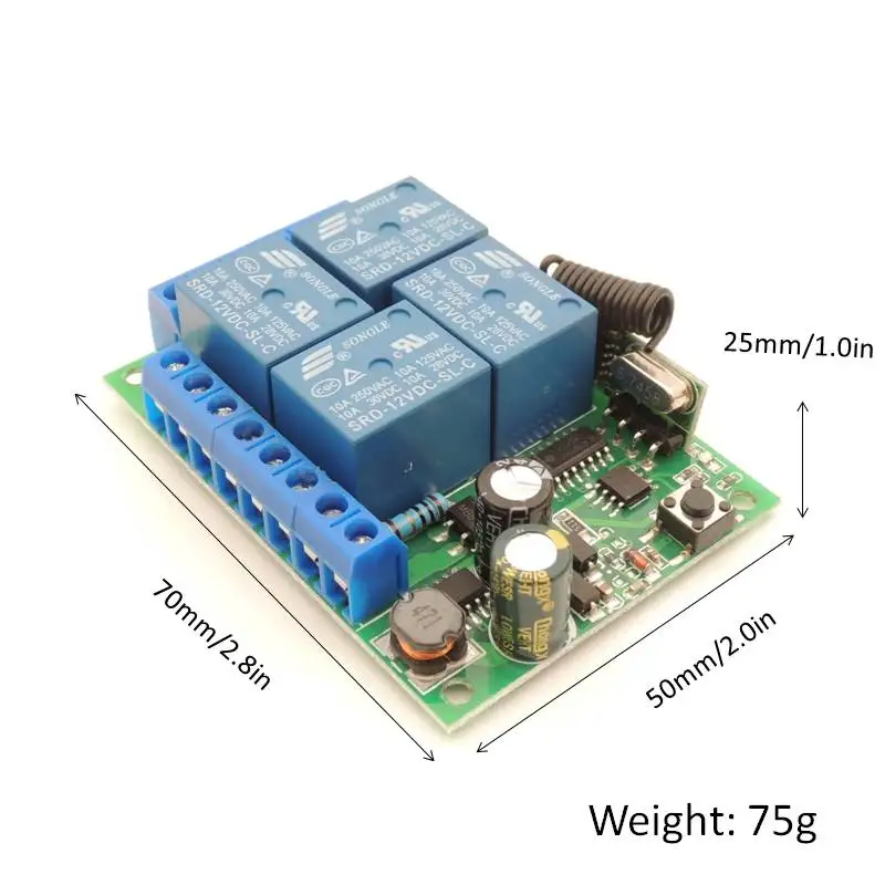 Пульт дистанционного управления 433Mhz 220V 4CH 10A rf переключатель релейный приемник и передатчик для пульт дистанционного управления для гаража и дистанционного светового переключателя