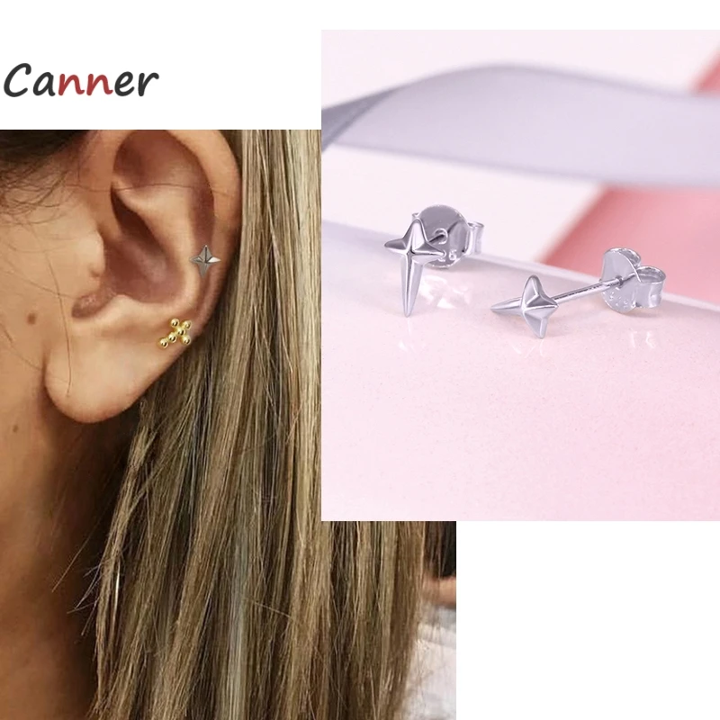 

Canner 100% S925 Sterling Silver Stud Earrings for Women Piercing Cartilage Earring Minimalist Arrowhead Earrings Fine Jewelry