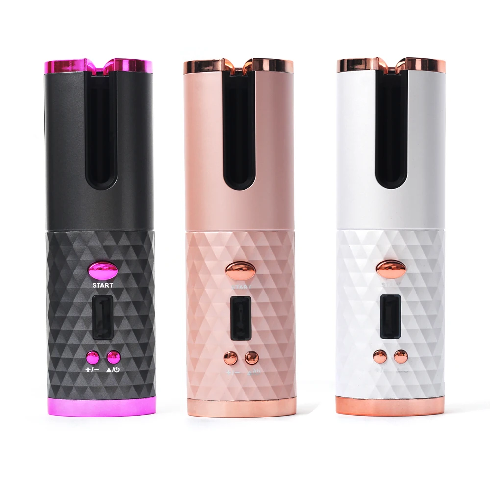 

Cordless Automatic Hair Curler USB Rechargeable Auto Rotating Curling LED Display Temperature For Curly Machine Or Waves Hair