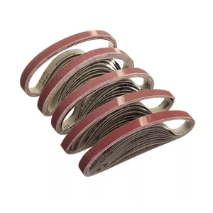 wenxing 50pcs 15x452mm sanding belt 60100120240400600 grit for m10 sander adapter polishing machine abrasive tools free global shipping