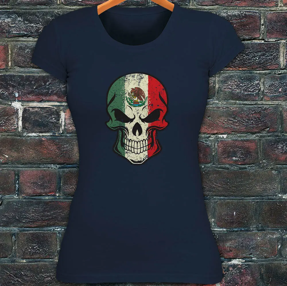 Футболка с мексиканским флагом черепом VIVA Мексиканский горд Орел гордый женский
