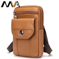 mva mens belt pouch waist packs mens fanny pack crossbody leather shoulder messenger bag for men phone pouch belt waist bag