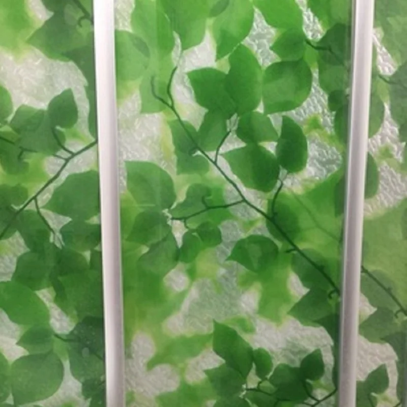 Стеклянная пленка с зелеными листьями статическая липкая защита