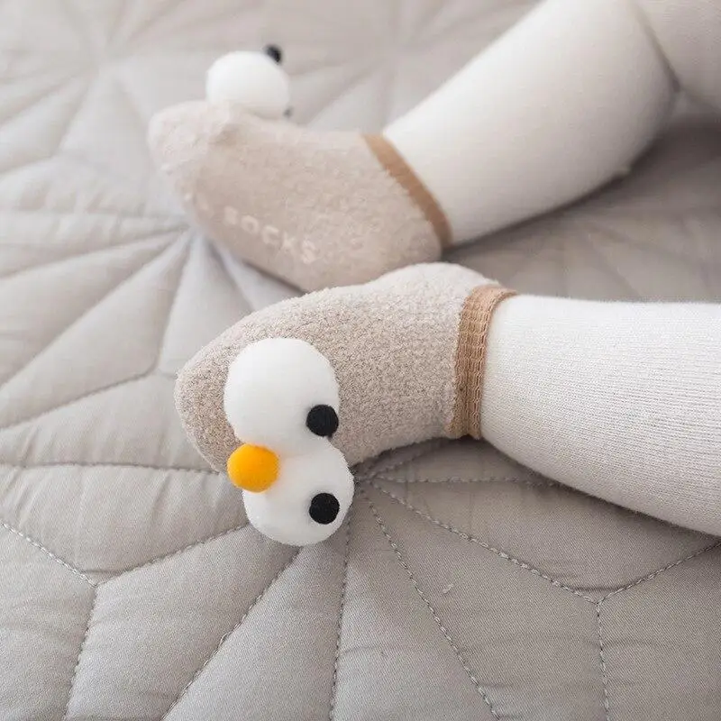 

1pcs Baby Socks Big Eyes Soft Cotton Thickening Non-slip Spring Autumn Cute Infant Socks girls boys Toddler Floor Socks 0-3Y