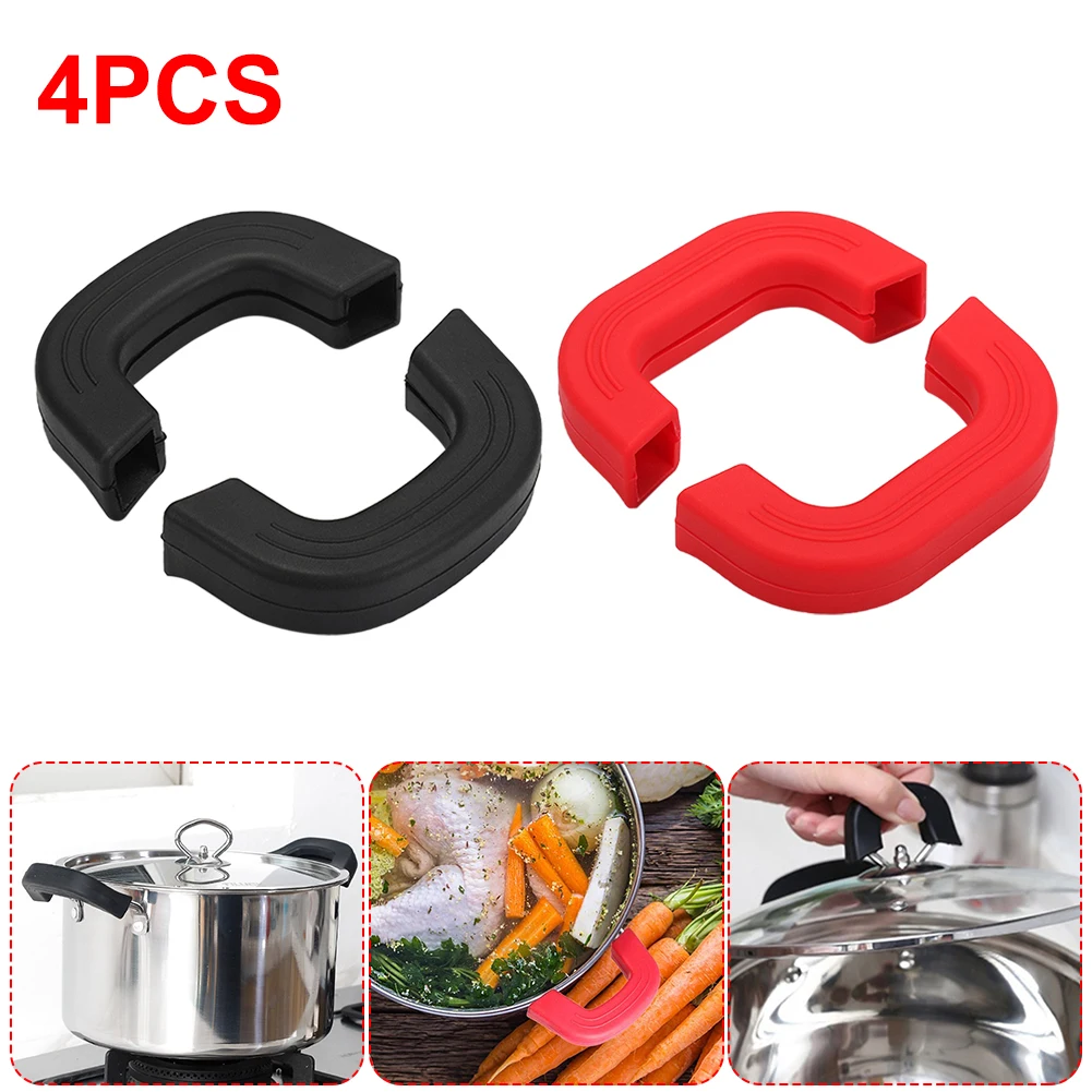 2 Pair Silicone Hot Handle Holder Scald-Proof Heat Resistant Pot Grip Cover For Frying Pans Griddles Skillets Dropship | Дом и сад