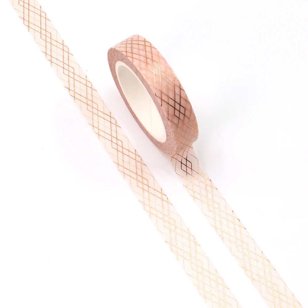 

NEW 10pcs/Lot Decorative Grid Lines Gold Foil Washi Tapes Planner Scrapbooking Adhesive Masking Tape Cute Stationery